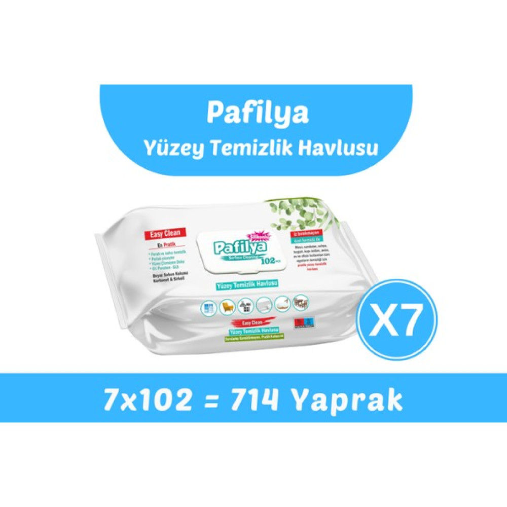 Pafilya Easy Clean Yüzey Temizlik Havlusu 7X102 (714 Yaprak) Oto Boyaları Fiyatı