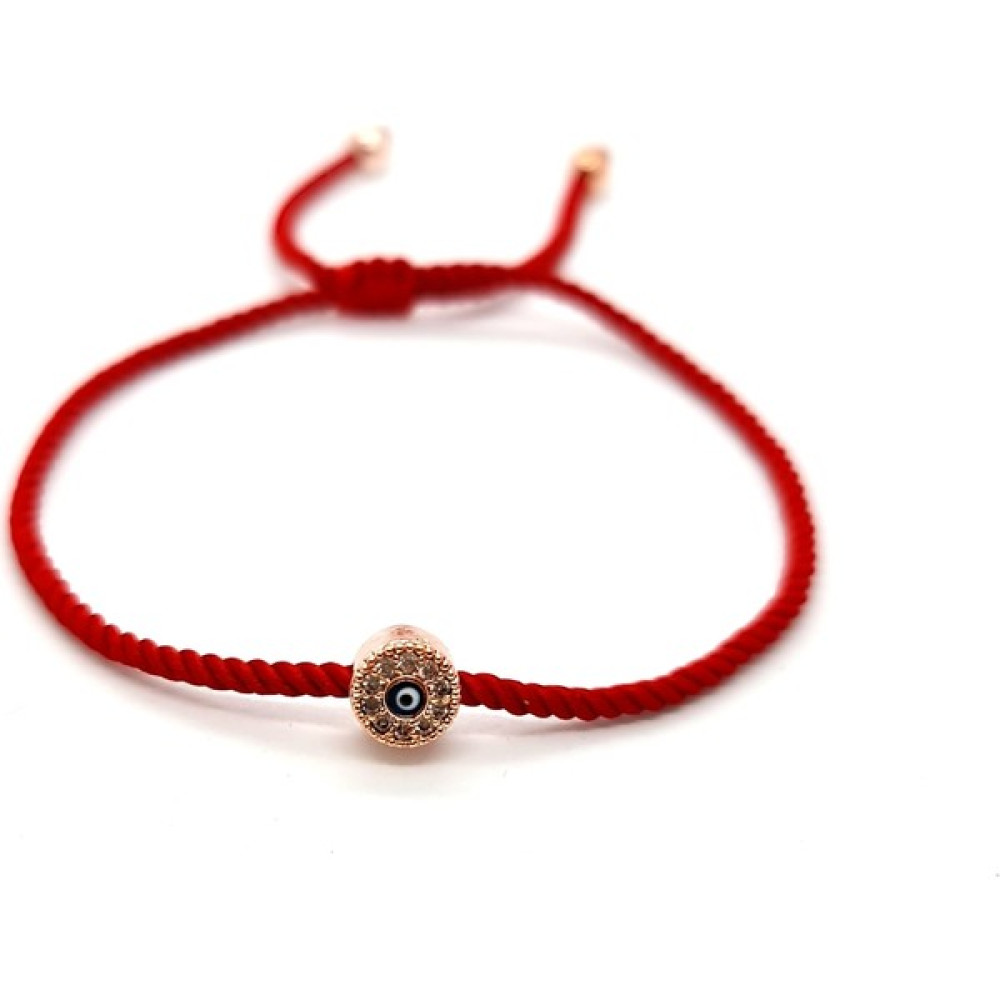 Pag Accessories Makrome Burgu İp Nazar Zirkon Taşlı Kadın/Çocuk Bileklik - Kırmızı Saat ve Bileklik Aksesuarı Fiyatı