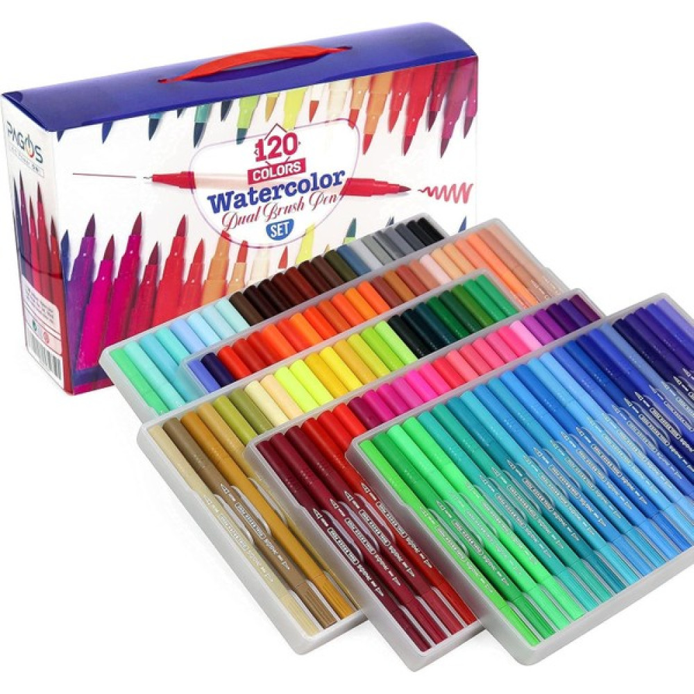 Pagos Hobi Market Art Çift Uçlu Dual Brush Marker Pen Fırça Uçlu Kalem Seti 120 Renk Sanatsal Malzemeler Fiyatı