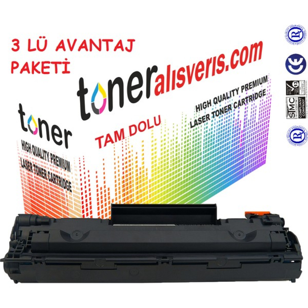 Paintter Hp Ce 285A 3Lü Paket Muadil Toner P1100, P1102W, M1132, M1212, M1217 Tonerler Fiyatı