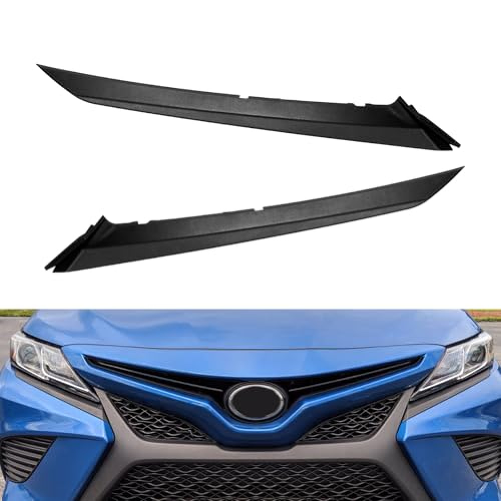 Pair Headlight Trim Molding Filler Trim Fits for 2018-2021 Toyota Camry SE XSE, OEM # 52712-06100, 52713-06100, Direct Replacement
