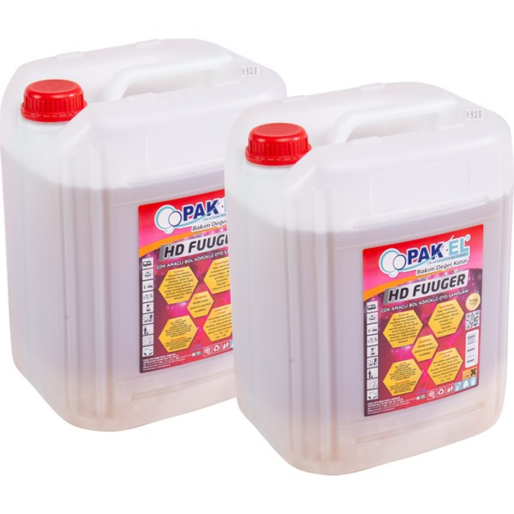 Pakel HD Fuuger 20 Kg - Bol Köpüklü Cilalı Oto Şampuanı - 2'li Paket Oto Yıkama Ürünleri Fiyatı