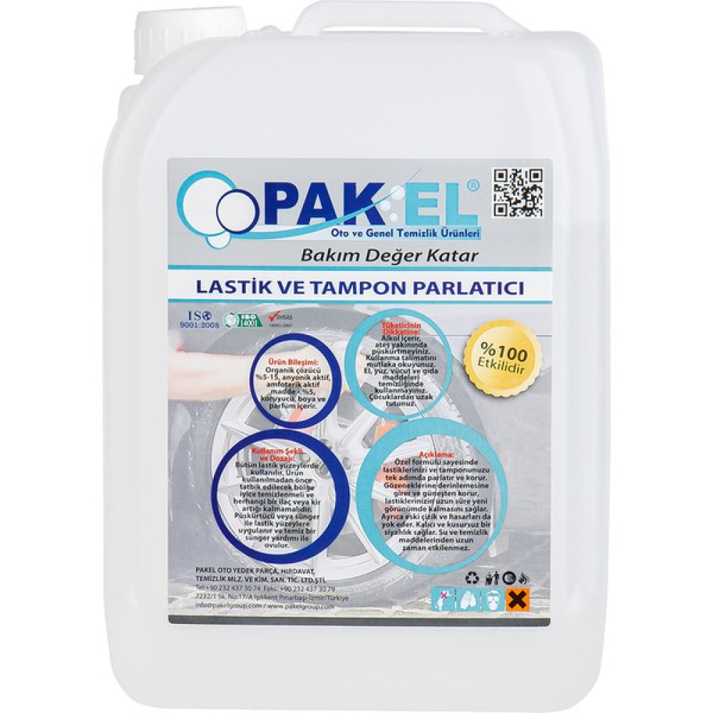 Pakel Profesyonel Lastik ve Tampon Parlatıcı 5 Kg Lastikler Fiyatı