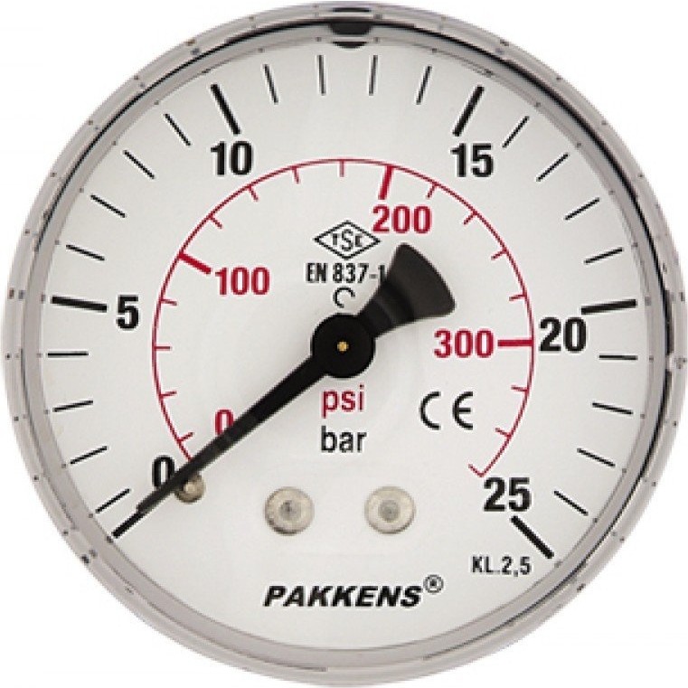 Pakkens 0-16 Bar 50 mm Arkadan Bağlantılı Kuru Manometre G 1/8 inç Diğer Fiyatı