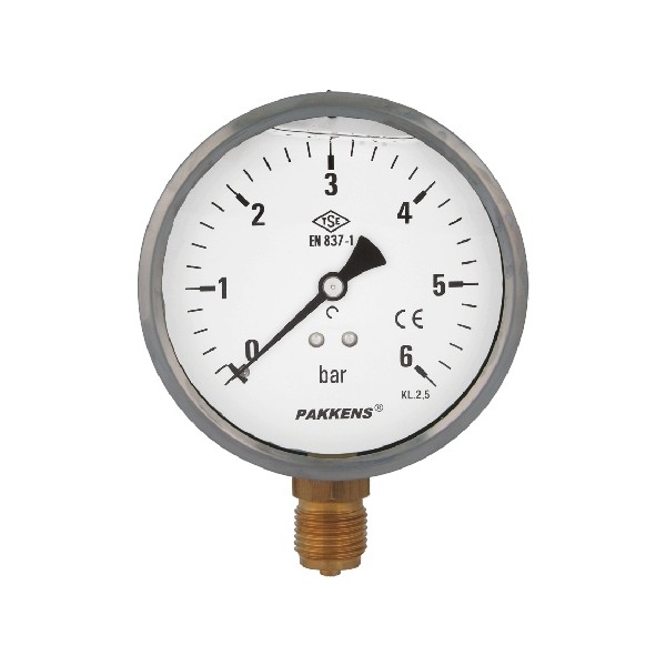 Pakkens 0-6 Bar 63 mm Alttan Bağlantılı Gliserinli Manometre G 1/4 inç Diğer Fiyatı