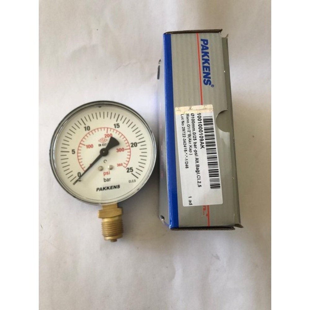 Pakkens Q100X0/6 Bar mon 1/2" alt bağlantılı manometre akrılik kapaklı - 1 Adet Oto Boyaları Fiyatı