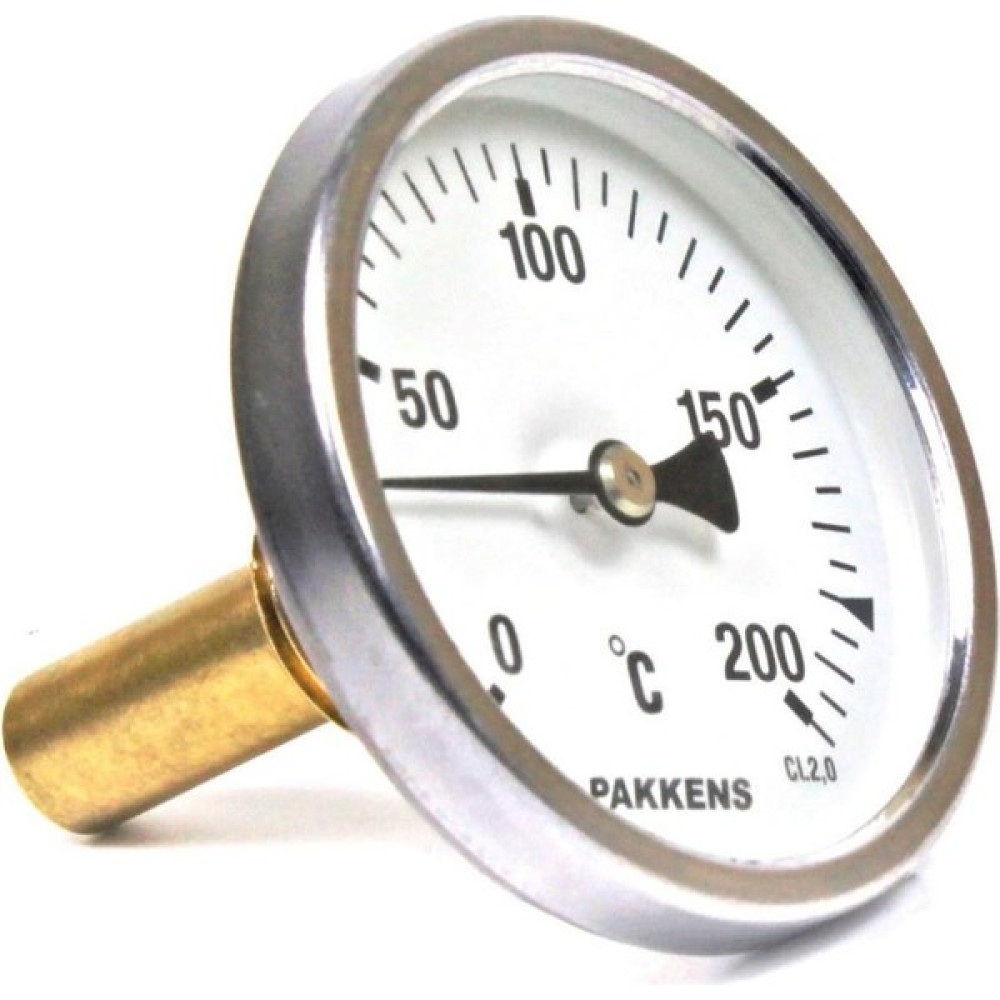Pakkens Termometre 0-200 °c Çap 63 mm Daldırma Boyu 5 cm Arkadan Bağlantılı G 1/2 Inç - Renk Termometre & Higrometre Fiyatı
