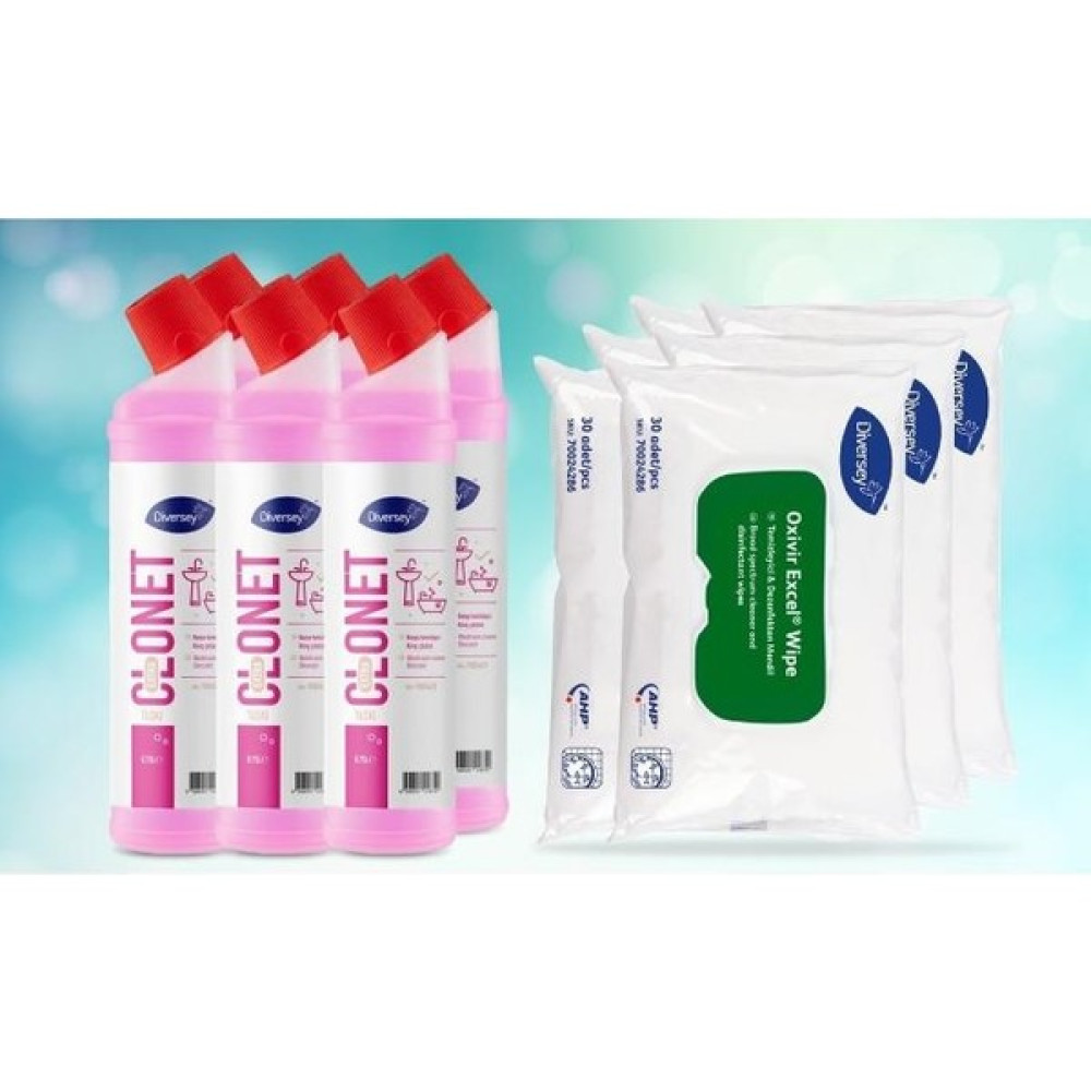 Pakline 6 Adet Taski Clonet Extra 6 Adet Oxivir Excel Wipe 30 Lu Dezenfektanlı Mendil Parlatıcı ve Temizleyiciler Fiyatı