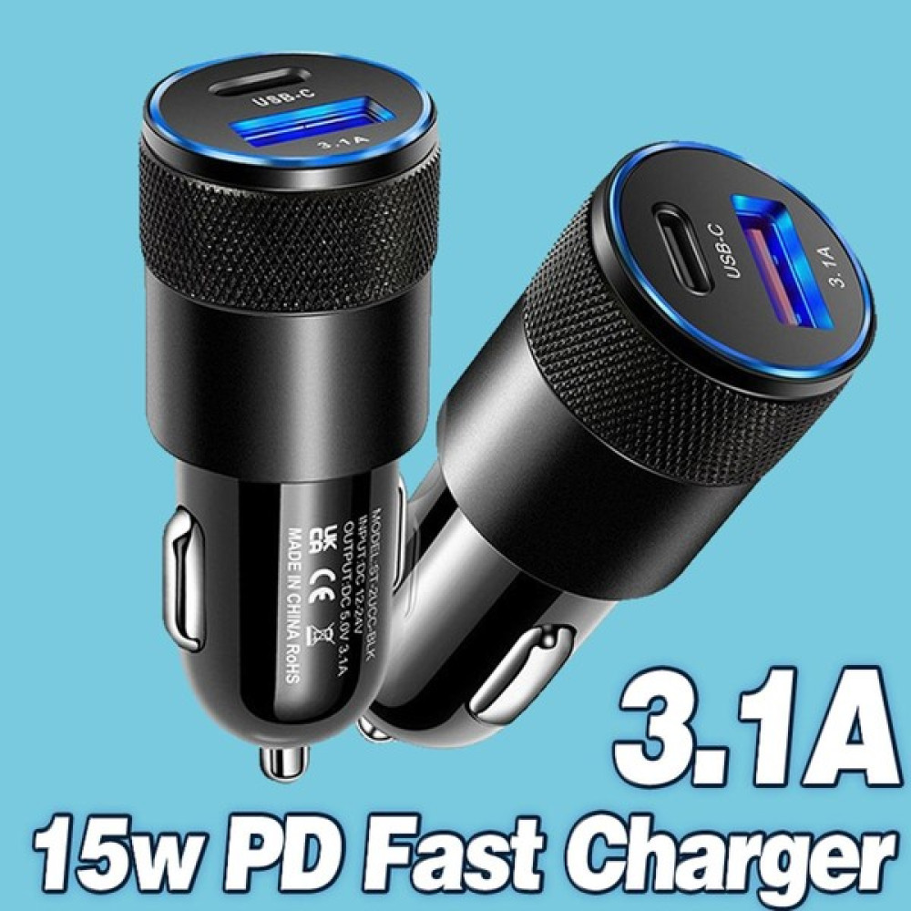 Pakuhit 15W Pd Tip C 3.1A USB Araç Şarj Cihazı Telefon Hızlı Araç Şarj Cihazı Güç Adaptörü iPhone Xiaomi Samsung Huawei Onur Oppo Realme (Yurt Dışı... Cep Telefonu Şarj Cihazı Fiyatı