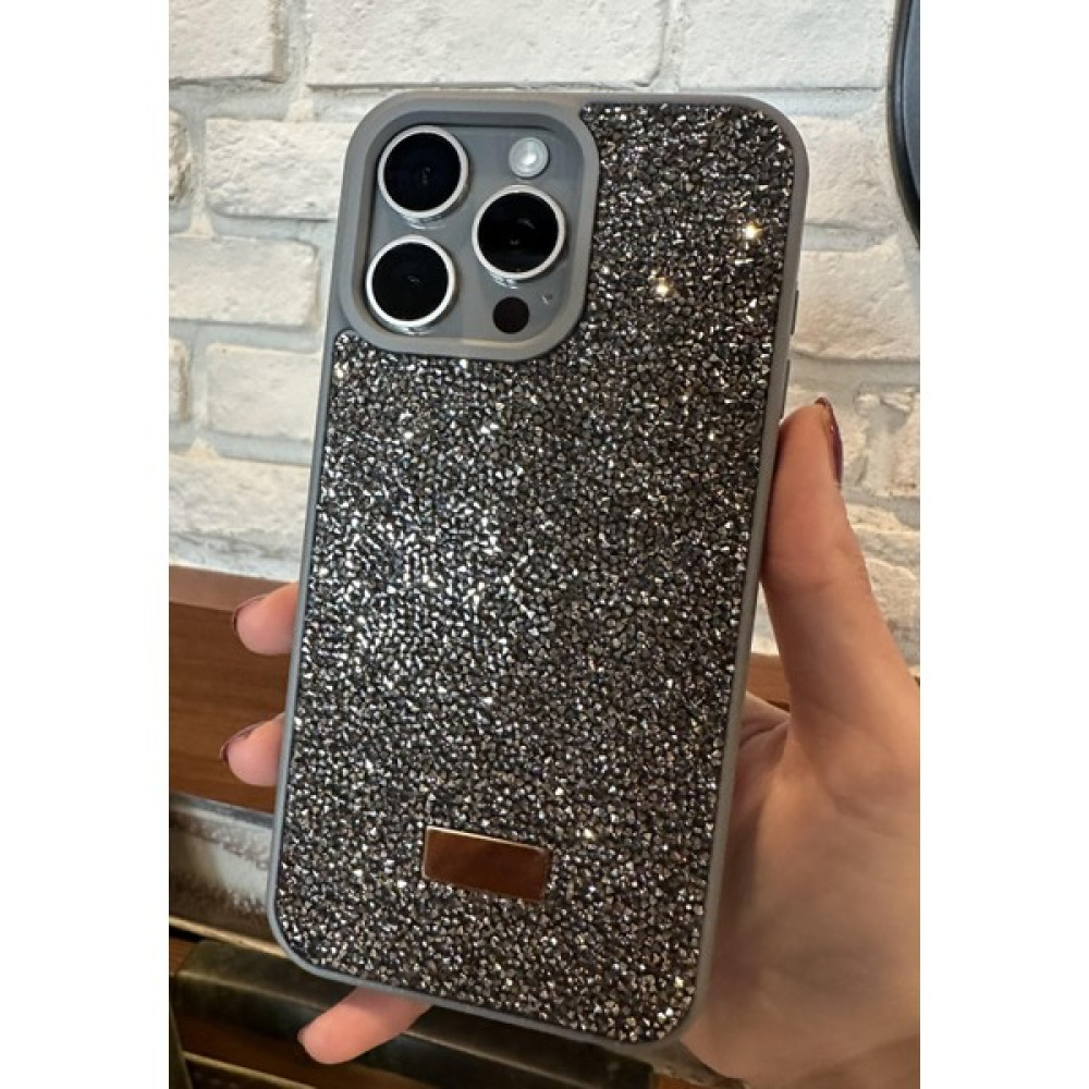 Paladyum Case Apple iPhone 15 Pro Uyumlu Gri Taşlı Kılıf Cep Telefonu Kılıfı Fiyatı