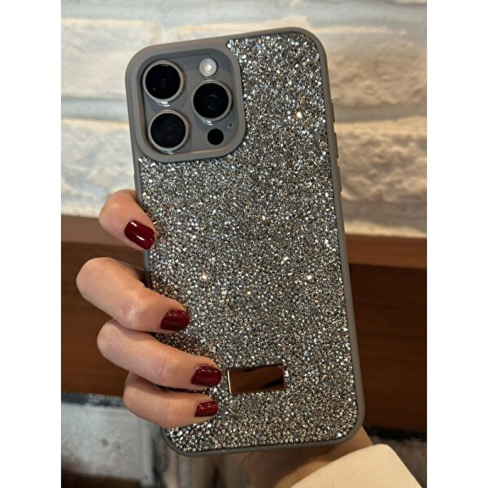 Paladyum Case Apple iPhone 15 Pro Uyumlu Gümüş Taşlı Kılıf Cep Telefonu Kılıfı Fiyatı