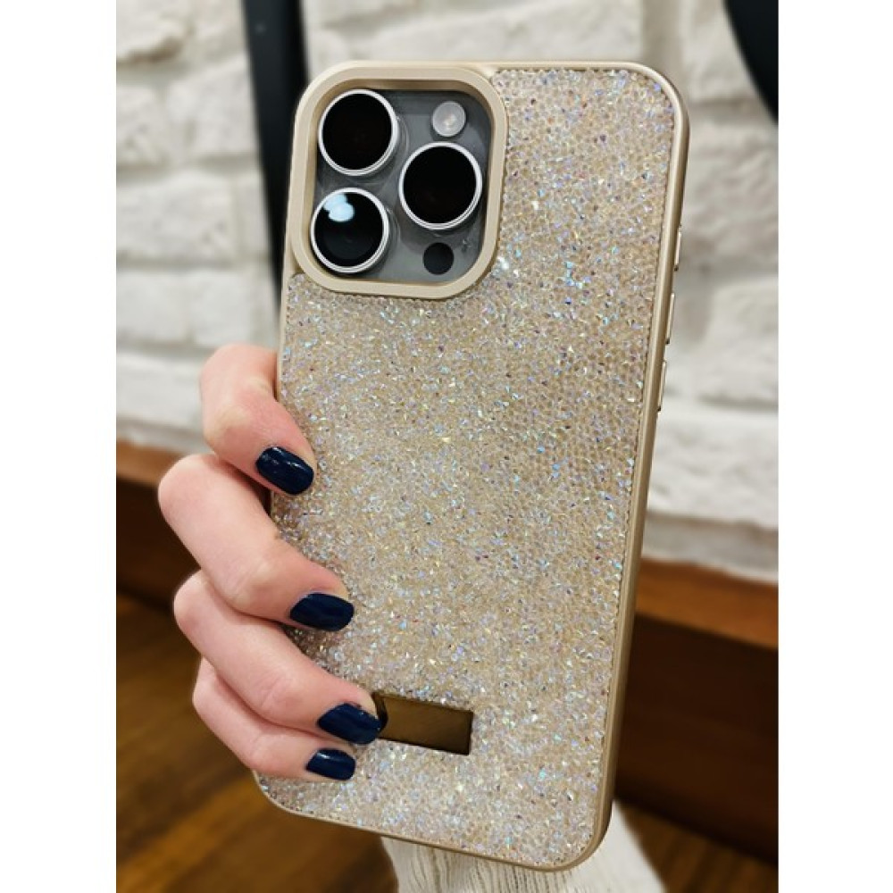 Paladyum Case Apple iPhone 15 Promax Uyumlu Gold Taşlı Kılıf - iPhone 15 Pro Max Cep Telefonu Kılıfı Fiyatı