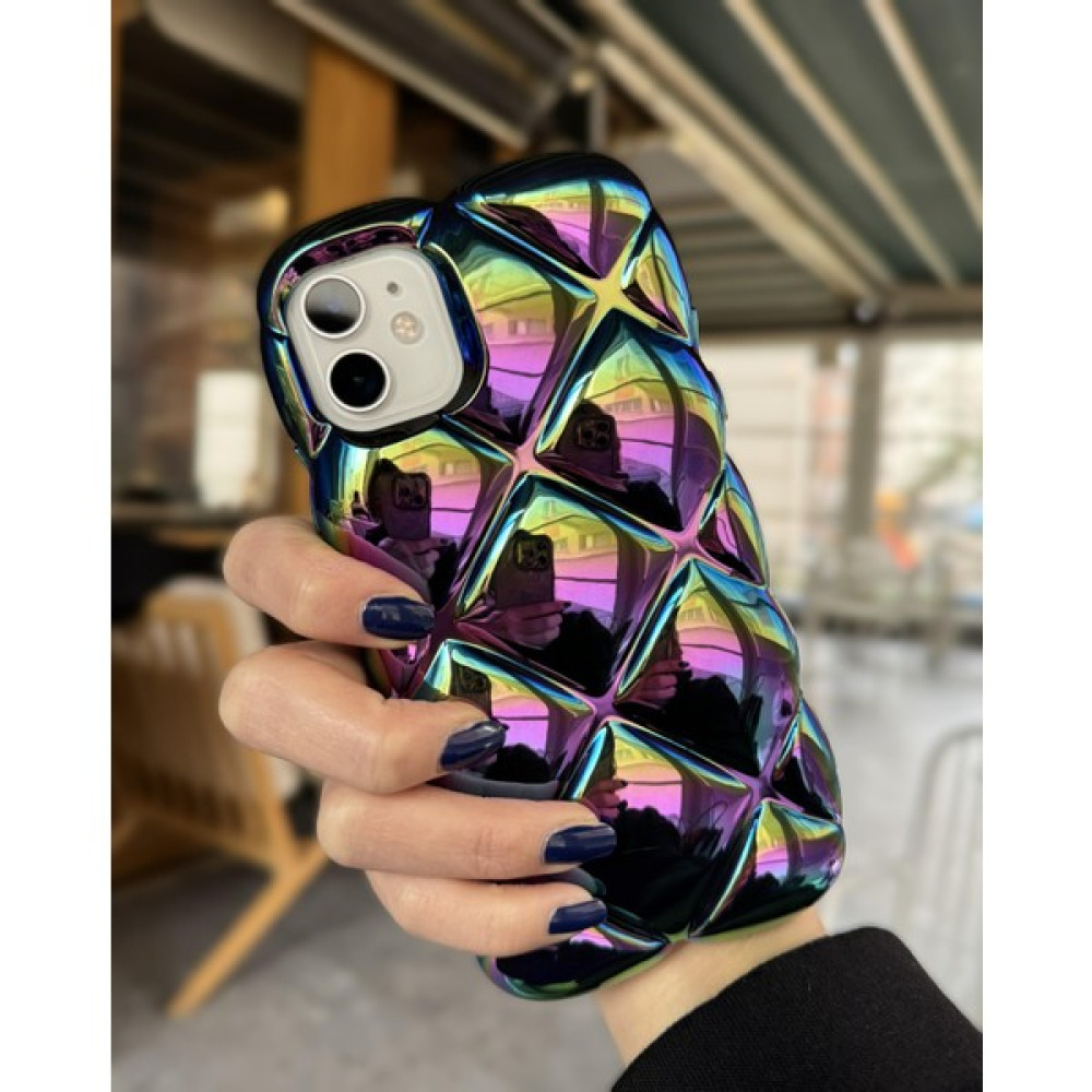 Paladyum Case iPhone 11 Uyumlu Siyah Hologramlı Baklava Dilimli Puf Kılıf Cep Telefonu Kılıfı Fiyatı