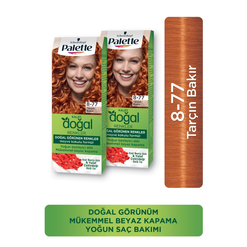 Palette Kalıcı Doğal Renkler 8-77 Tarçın Bakır X 2 Adet Saç Boyası Fiyatı