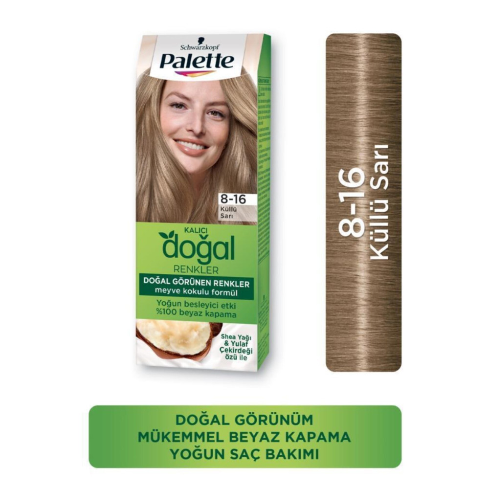 Palette Kalıcı Doğal Renkler Saç Boyası 8-16 Küllü Sarı Saç Boyası Fiyatı