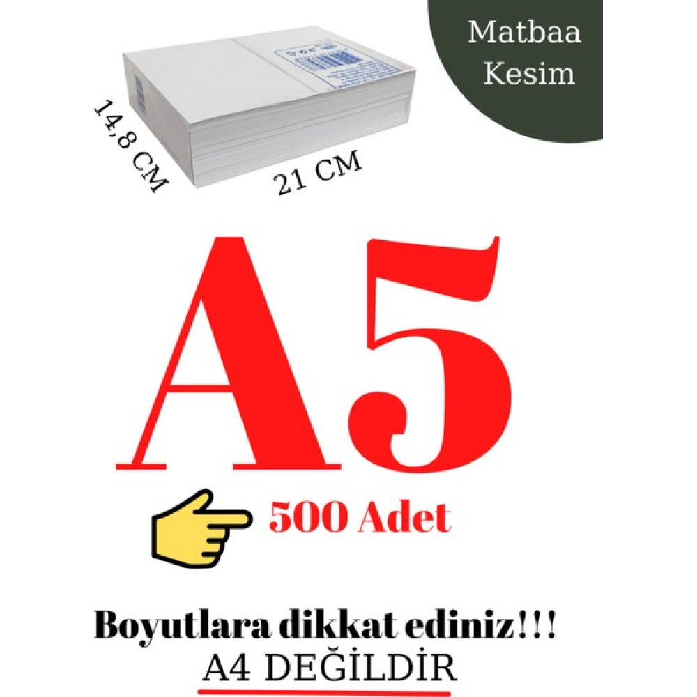 Palifix 500 Adet A5 Kağıt Fotokopi Kağıdı Baskı Kağıdı Yazıcı Kağıdı (A4'ün Yarısıdır) 80 gr Fotokopi Kağıdı Fiyatı