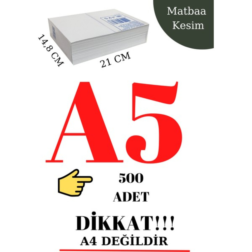 Palifix A5 Kağıt Fotokopi Kağıdı Baskı Kağıdı Yazıcı Kağıdı (a4'ün Yarısıdır) 80 gr 500'LÜ - 500 adet Fotokopi Kağıdı Fiyatı