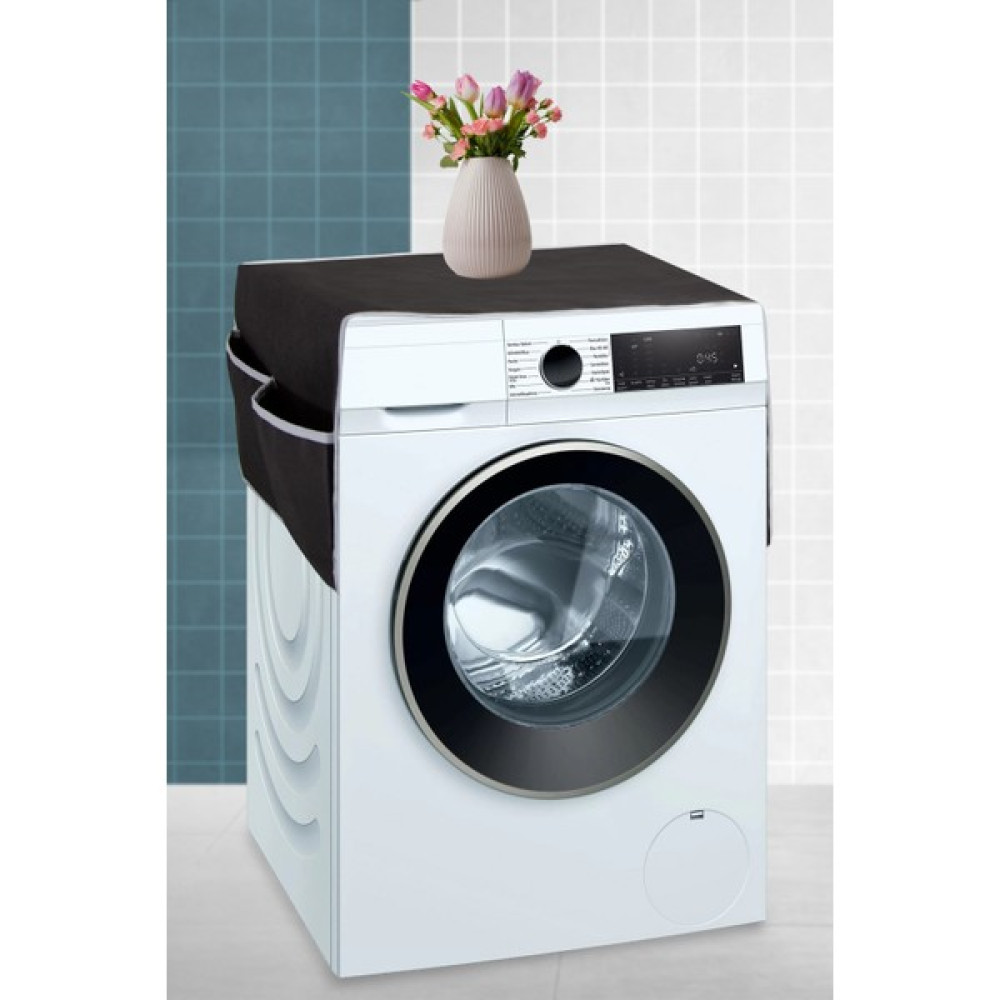 Palm Design Çamaşır Makinesi Örtüsü 4 Cepli Banyo Düzenleyici Organizer Buzdolabı Örtüsü Depolama Hurç - Siyah Eşya Saklama / Düzenleme Fiyatı