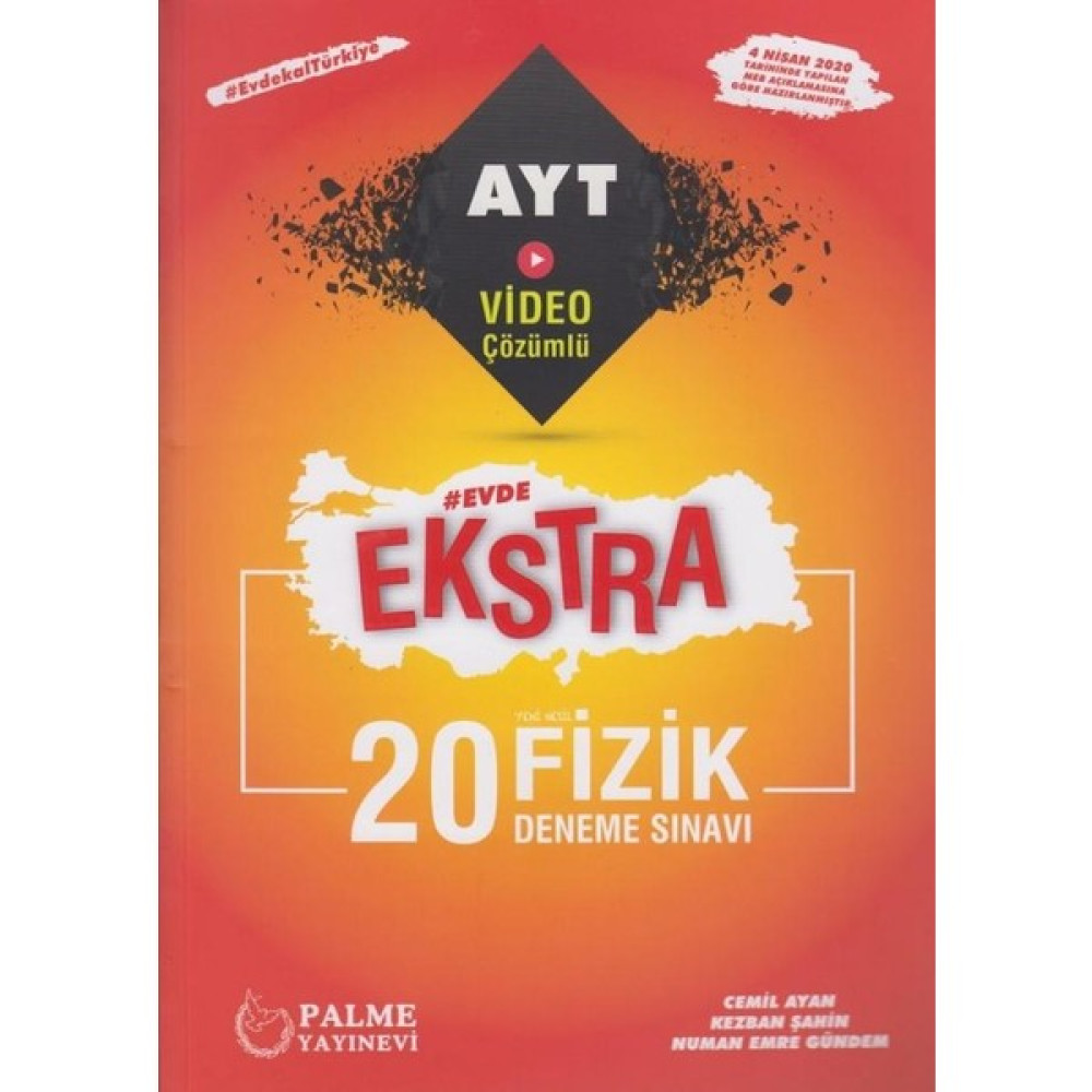 Palme Yayıncılık AYT Fizik Evde Ekstra 20 Deneme Sınavı Fizik Fiyatı