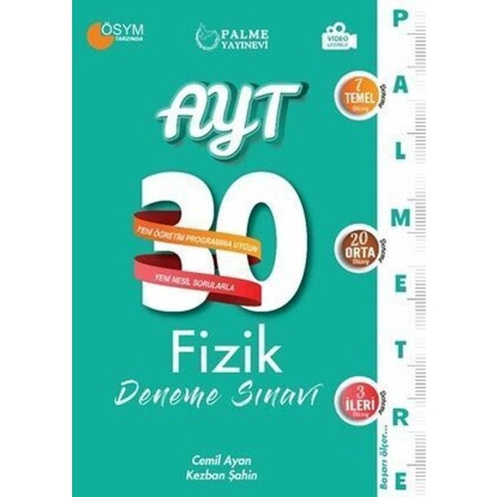 Palme Yayıncılık AYT Fizik Palmetre Serisi 30 Deneme Kaynak Kitapları Fiyatı