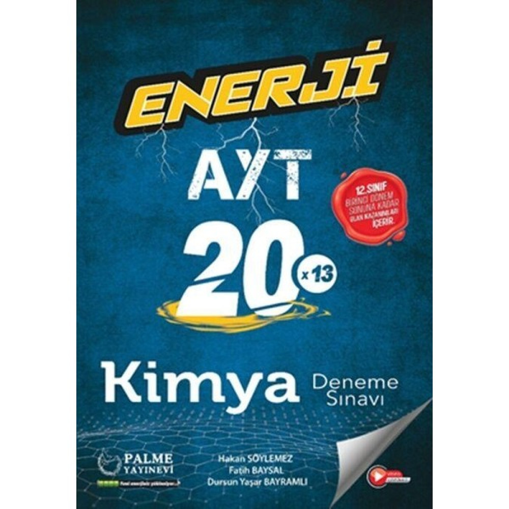 Palme Yayıncılık AYT Kimya 20 x 13 Deneme Sınavı Palme Yayınları Temel Yeterlilik Testi (TYT) Fiyatı