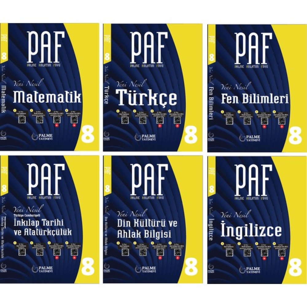 Palme Yayıncılık Palme 8. Sınıf Paf Konu Anlatım Föyleri Seti 6'lı Tüm Dersler Fiyatı