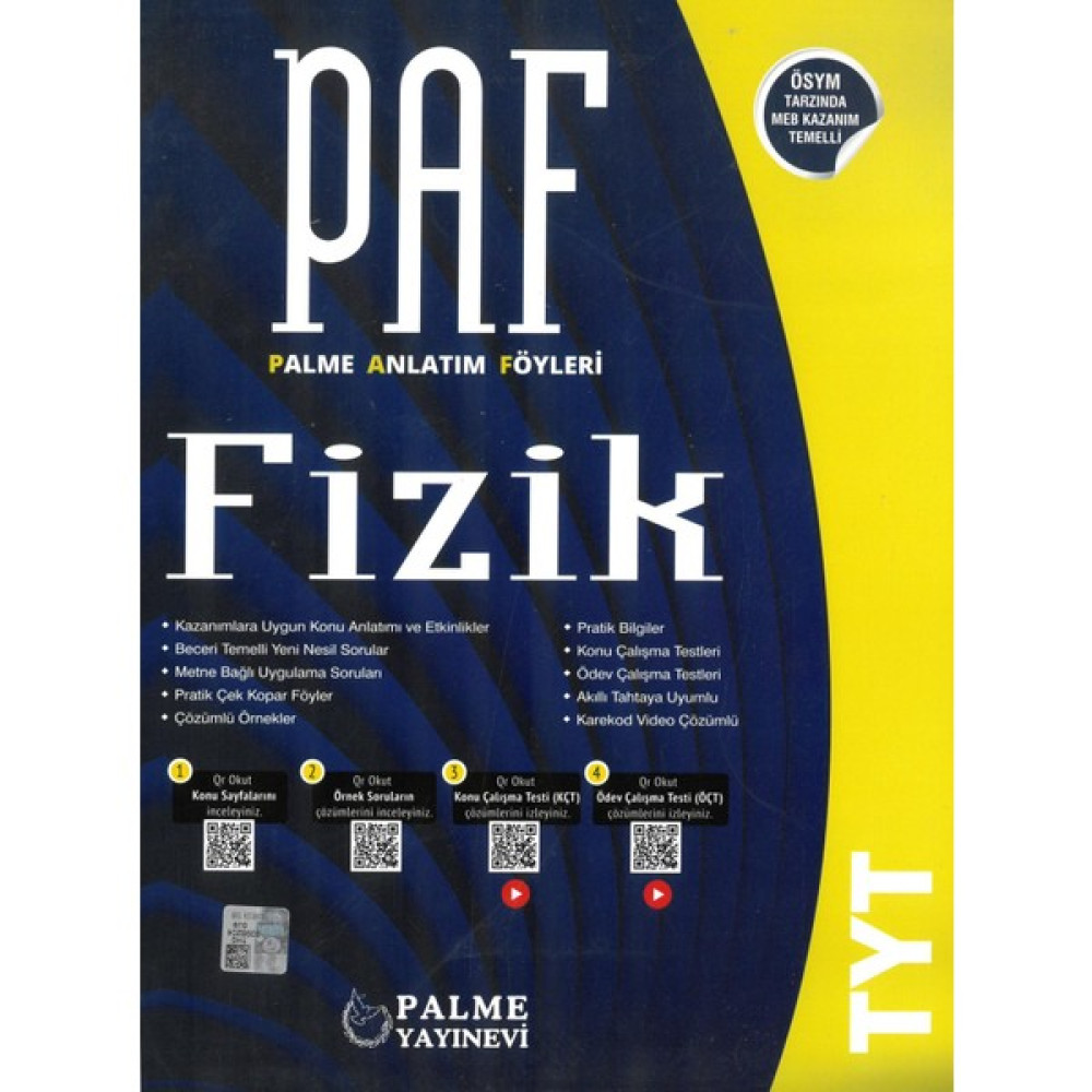 Palme Yayıncılık Palme TYT Fizik Palme Anlatımlı Föyleri Tüm Dersler Fiyatı