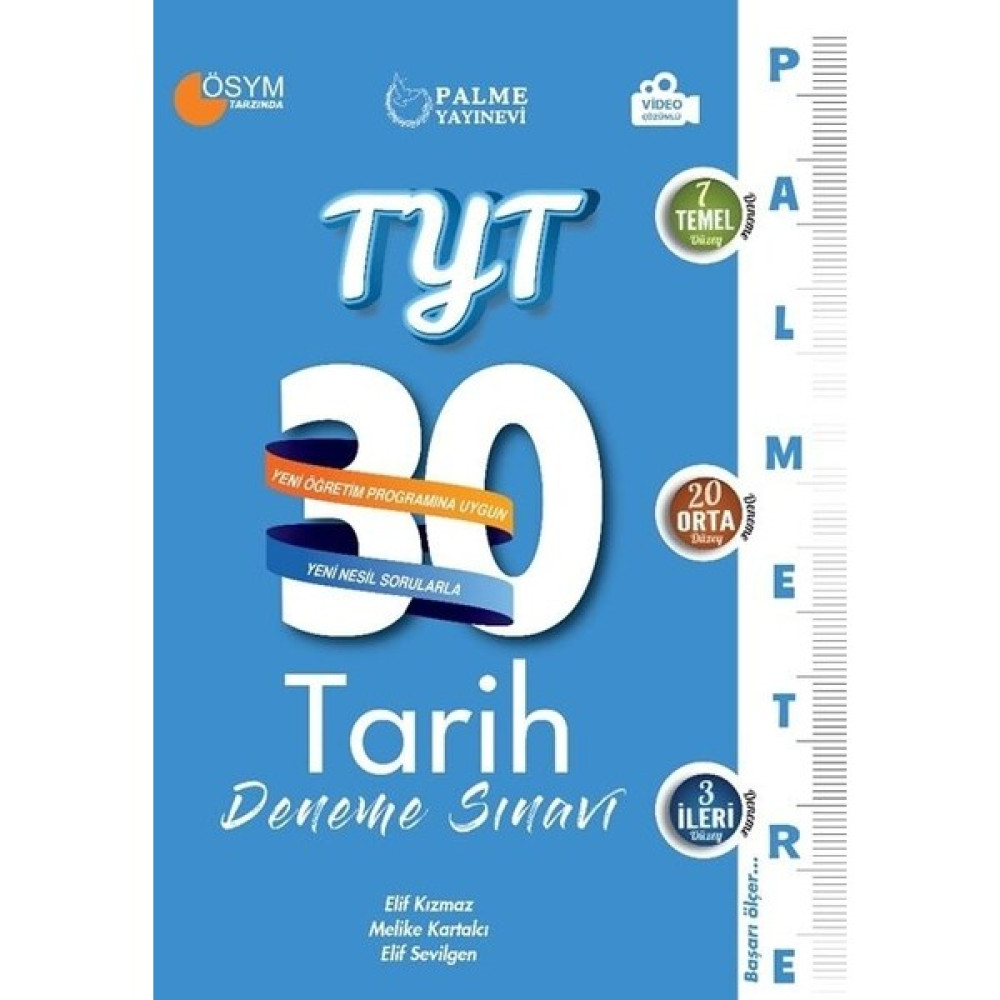 Palme Yayıncılık TYT 30 Tarih Deneme Sınavı Kaynak Kitapları Fiyatı