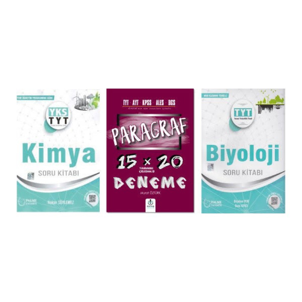 Palme Yayıncılık TYT Biyoloji Kimya Soru Bankası Paragraf 15X20 Deneme Seti Temel Yeterlilik Testi (TYT) Fiyatı