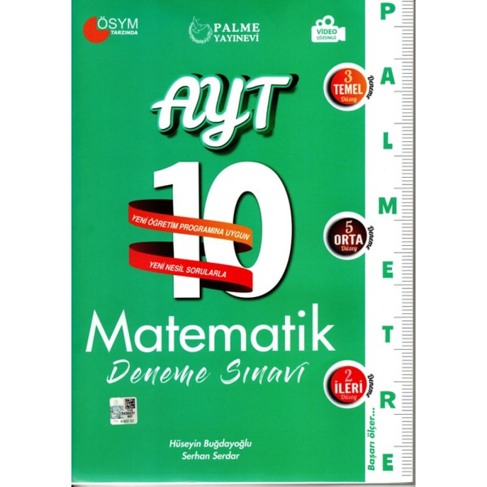 Palme Yayıncılık YKS AYT Matematik 10 Deneme Palmetre Video Çözümlü Temel Yeterlilik Testi (TYT) Fiyatı