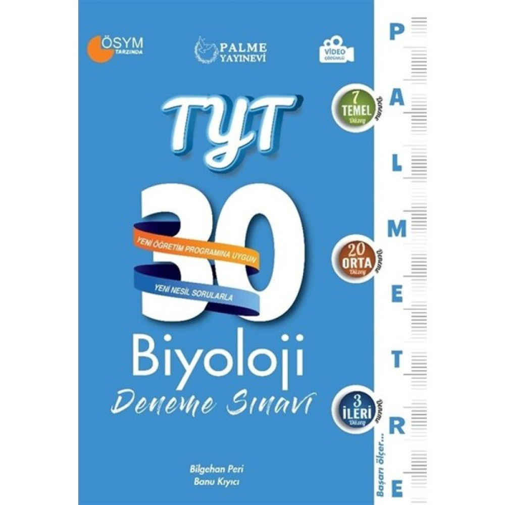 Palme Yayınevi TYT Biyoloji Palmetre Serisi 30 Deneme Video Çözümlü Temel Yeterlilik Testi (TYT) Fiyatı