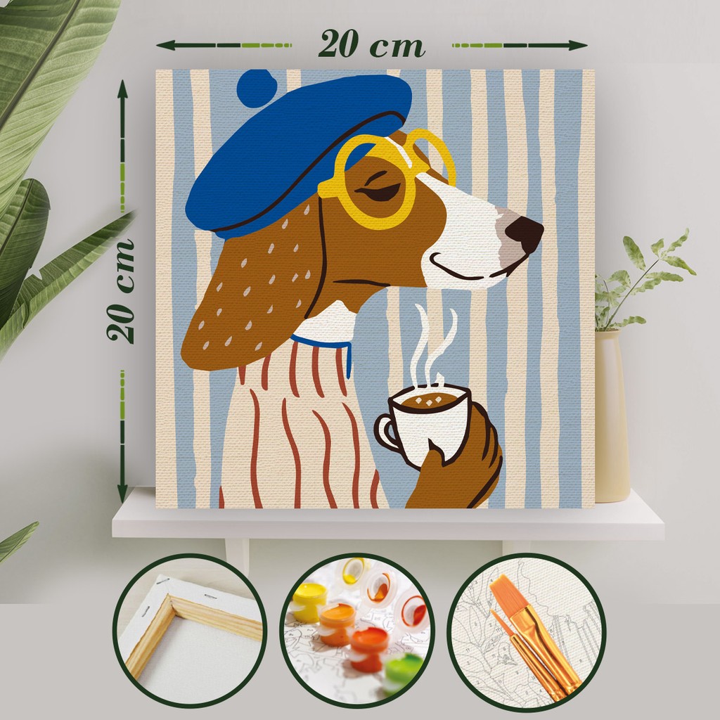 Palmiye Hobi Sanat Kahve Molası Sayılarla Boyama 20x20 Tuval Seti Fırça ve Boya Dahil Diğer Fiyatı