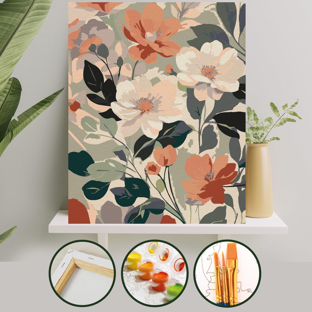 Palmiye Hobi Sanat Sayılarla Boyama 40X50 cm Tuval Seti Fırça Boya Dahil Çıtaya Gerili - İlkbahar Diğer Fiyatı