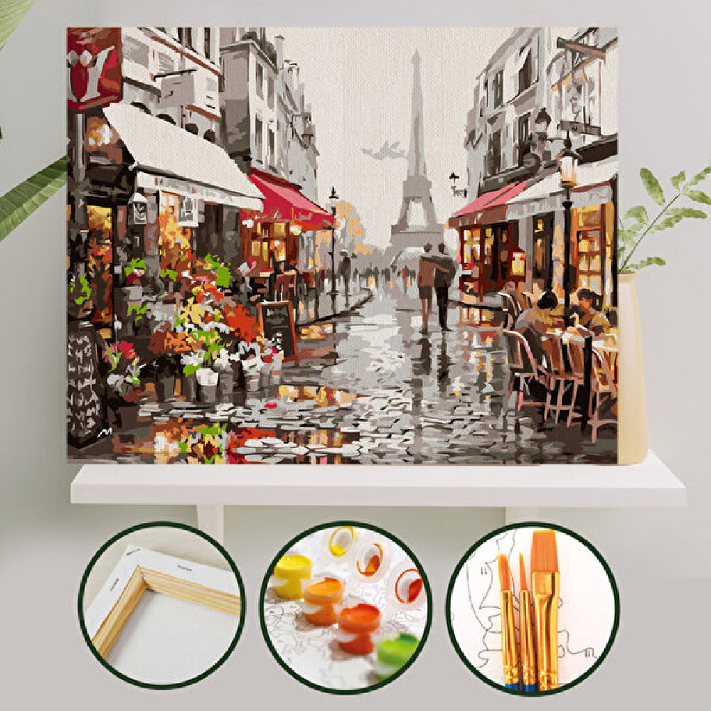 Palmiye Hobi Sanat Sayılarla Boyama Tuval Seti Fırça Boya Dahil (Çıtalı) 40x50 CM - Paris Sanatsal Malzemeler Fiyatı