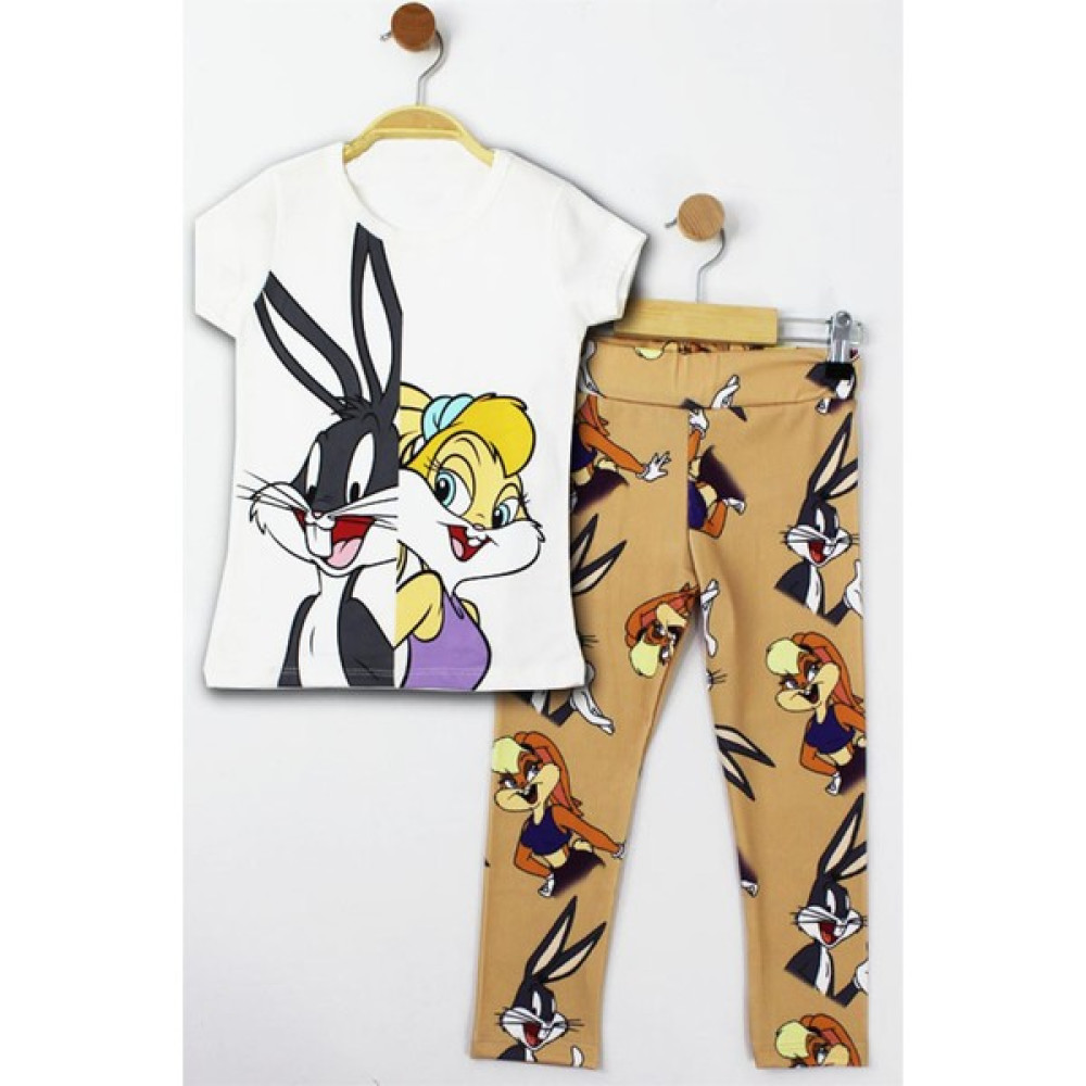 Palmiye Kids Bugs Bunny Baskılı Fitilli Taytlı Takım Kız Çocuk Giyim Takımı Fiyatı