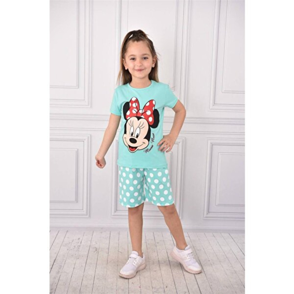 Palmiye Kids Minie Mouse Baskılı Şortlu Kız Takım Kız Çocuk Giyim Takımı Fiyatı