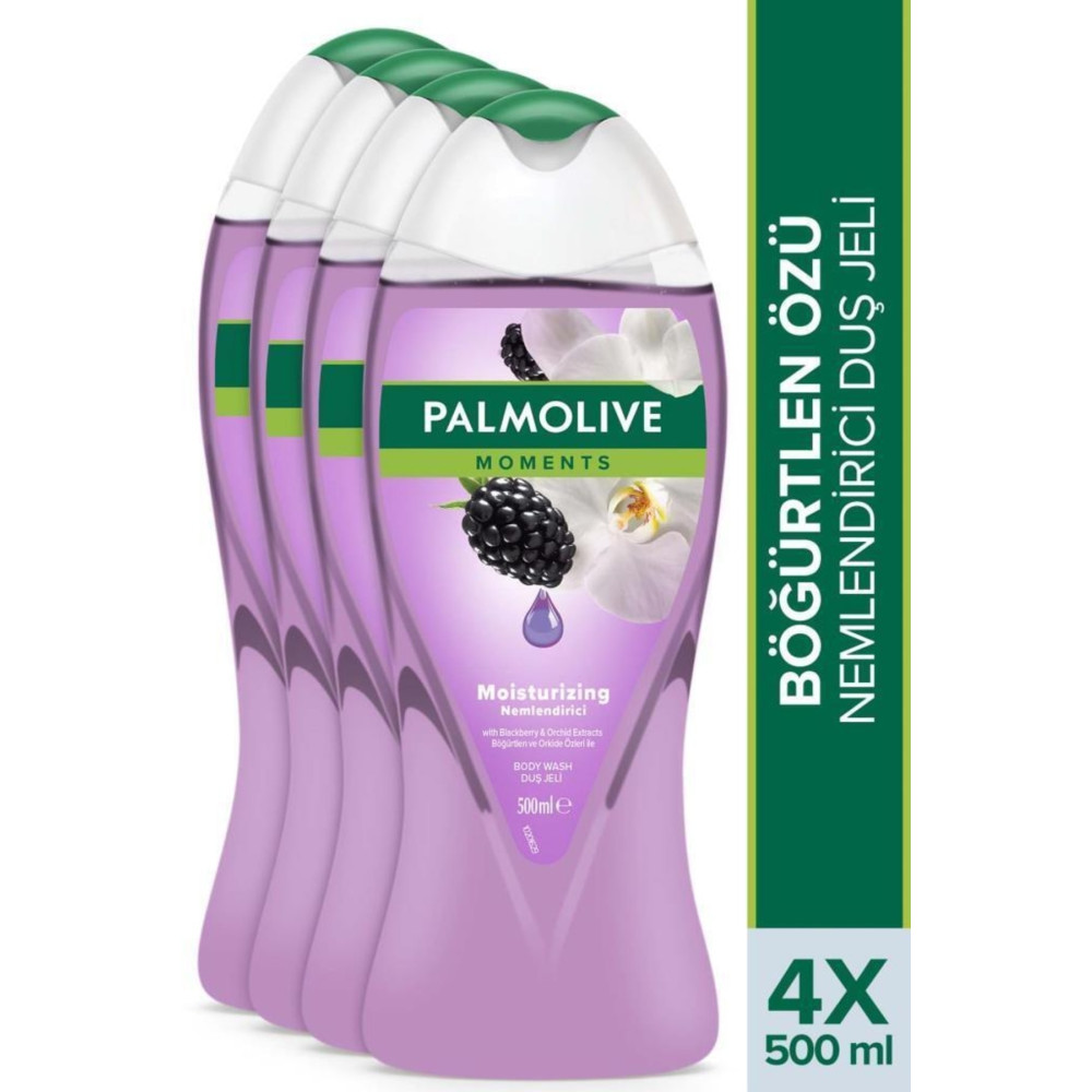 Palmolive Moments Böğürtlen ve Orkide Özleri ile Nemlendirici Banyo ve Duş Jeli 500 ml x 4 Adet Duş Jelleri ve Banyo Köpükleri Fiyatı