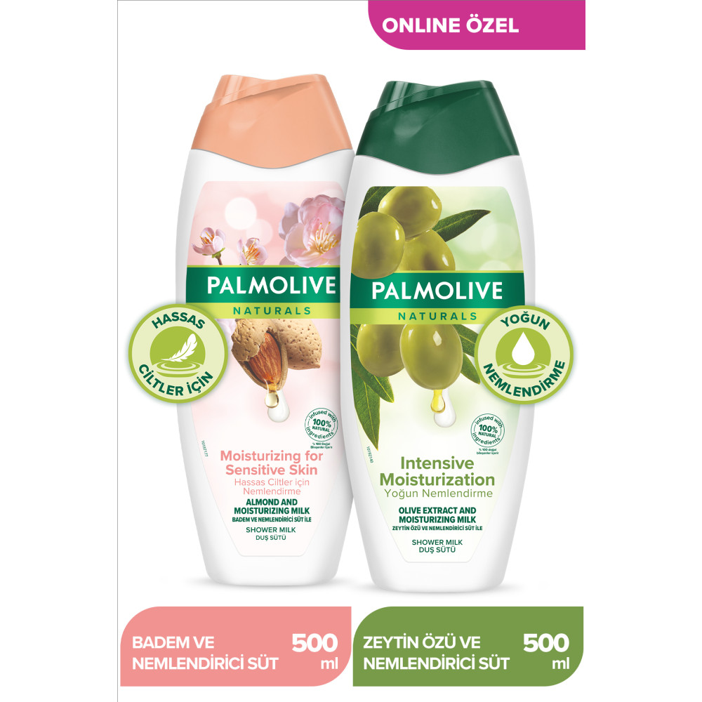 Palmolive Naturals Hassas Ciltler Için Badem Ve Yoğun Nemlendirici Zeytin Özü Duş Jeli 500 ml X2adet Duş Jelleri ve Banyo Köpükleri Fiyatı