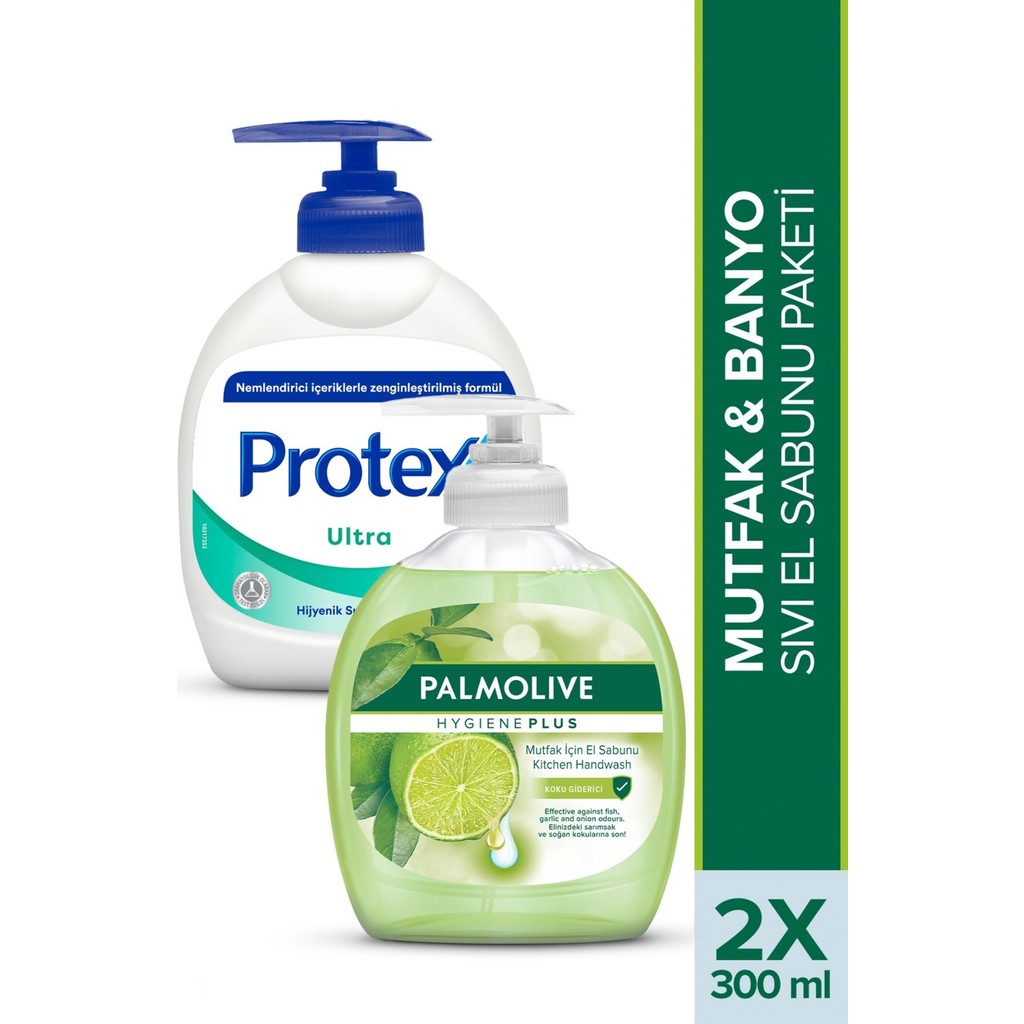 Palmolive Protex 2x300 ml Mutfak & Banyo Sıvı El Sabunu Koku Giderici Limon Özlü Formül Sabunlar Fiyatı