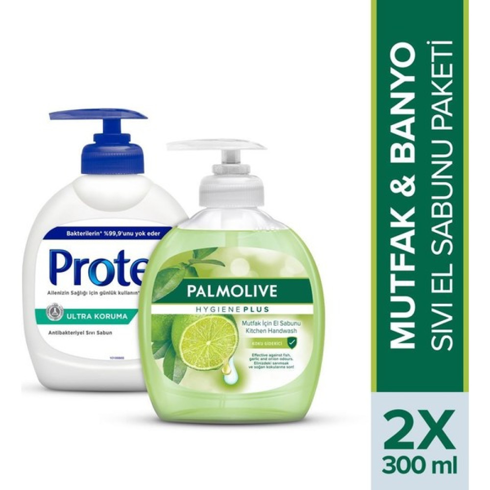 Palmolive - Protex Mutfak & Banyo Sıvı El Sabunu Paketi 300 ml + 300 ml Sabunlar Fiyatı