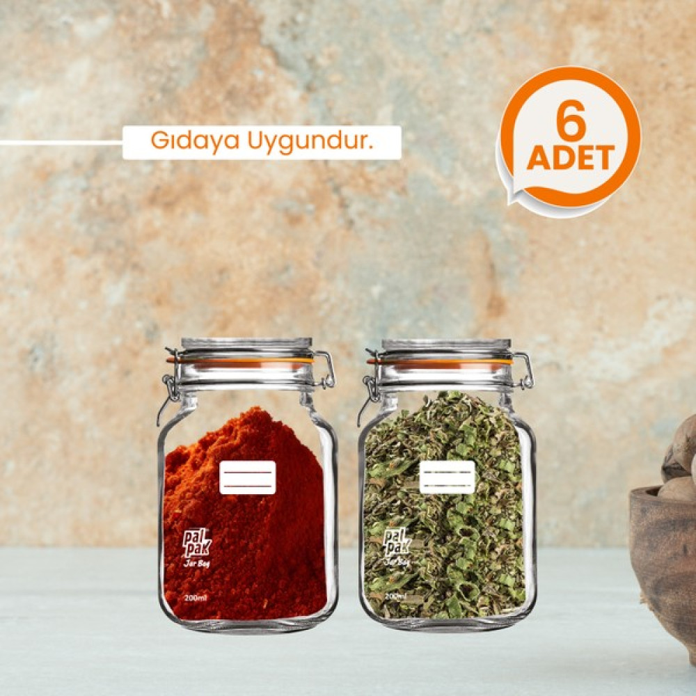 Palpak Mini Boy Klips Kapaklı Kavanoz Görünümlü Saklama Poşeti-6 ADET-200 ml Saklama Kapları Fiyatı