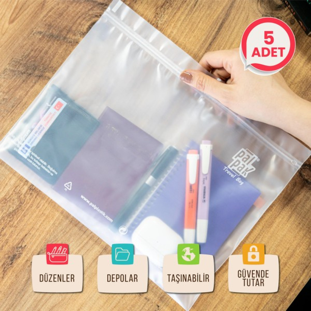 Palpak Travel Bag / Kilitli Seyehat Poşeti - 5'li Zarf Fiyatı