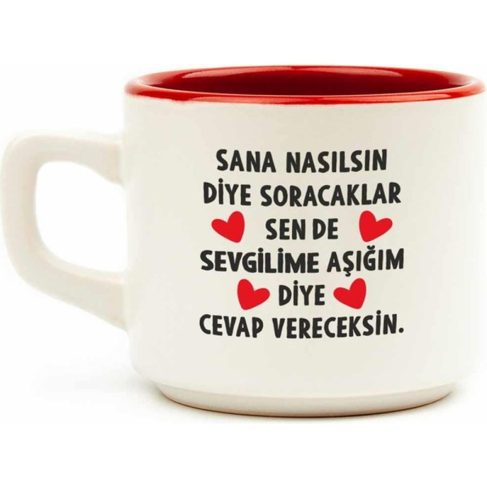 Palto Tasarım Sevgilime Aşığım Diye Cevap Vereceksin Beyaz Venüs Kupa - Hediye Seramik Kupa Fincan / Bardak / Kahve Takımı Fiyatı