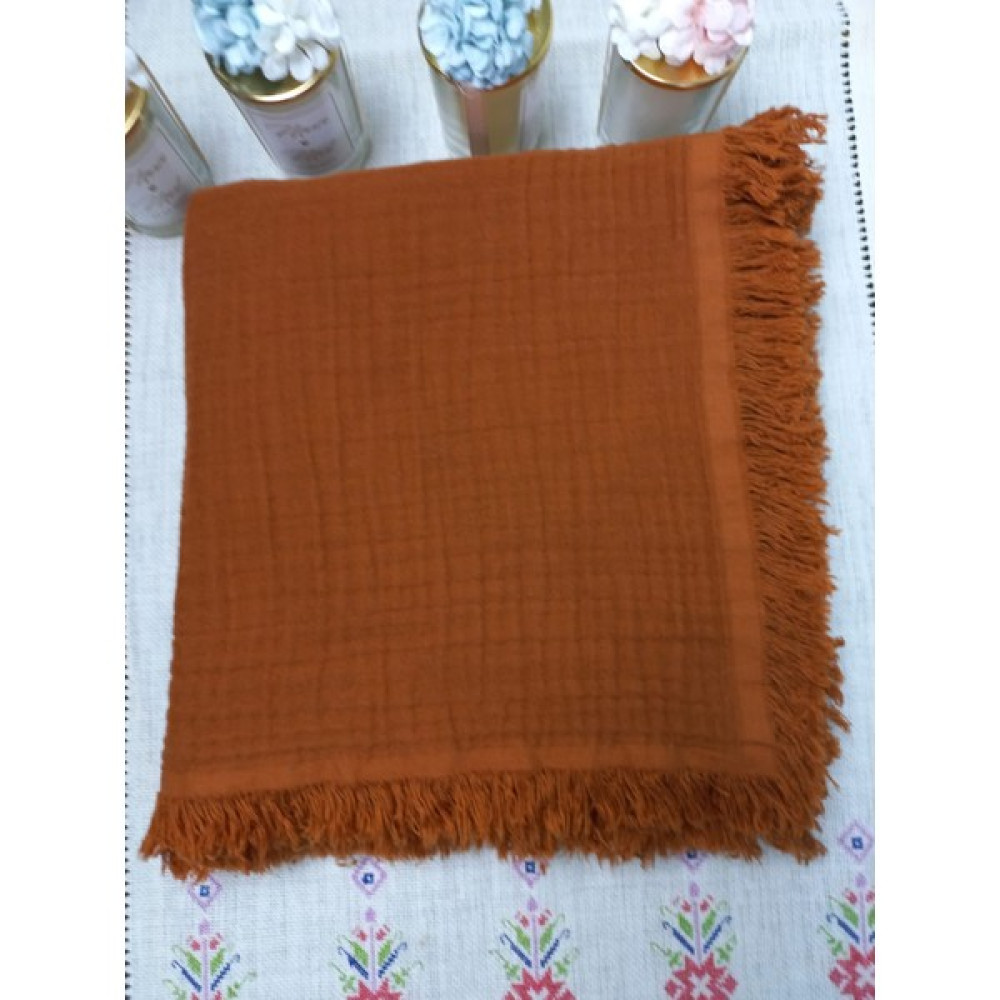 Pambiq Bebe 4 Katlı Kahve Müslin Bebek Battaniyesi 120X110CM - 120 x 110 cm Bebek Battaniyesi Fiyatı