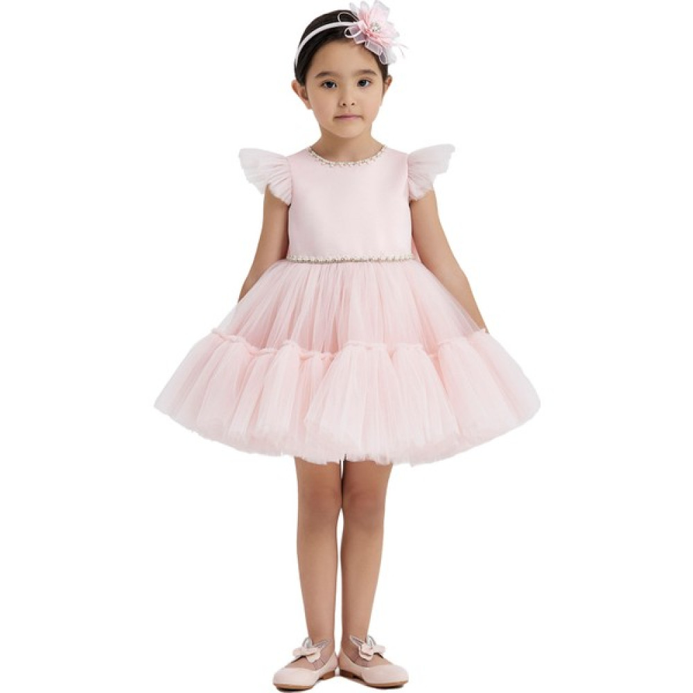 Pamina Kız Bebek Parti Elbisesi Pudra Bebek Elbisesi Fiyatı