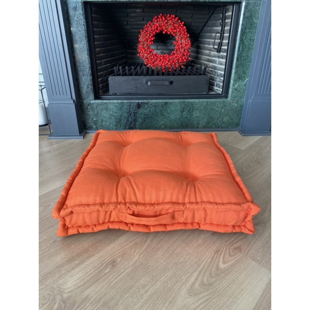 Pamuk Atölyesi Kiremit Rengi Bisküvi Yer Minderi & Palet Minder - 60 x 60 cm Salon & Oturma Odası Tekstili Fiyatı