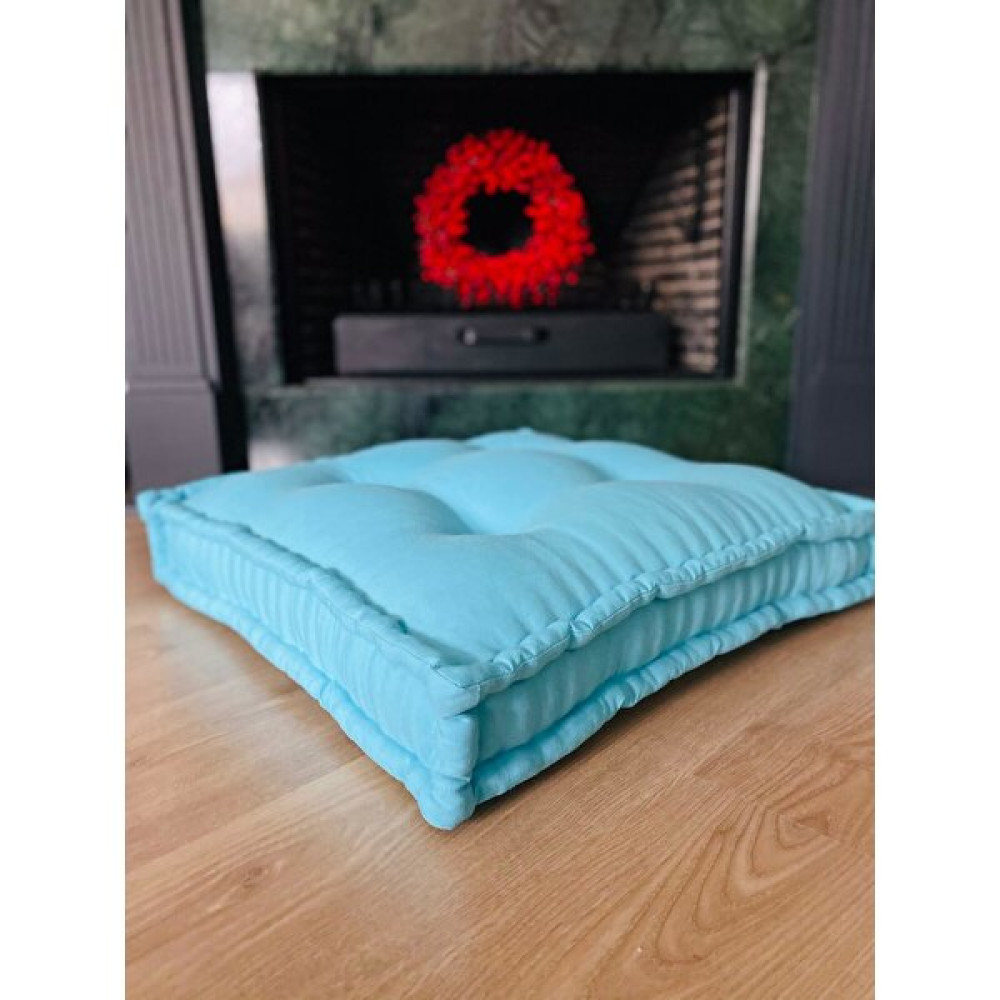 Pamuk Atölyesi Mavi Bisküvi Yer Minderi - Palet Minder - 60 x 60 cm Salon & Oturma Odası Tekstili Fiyatı