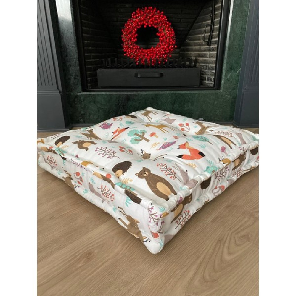 Pamuk Atölyesi Mutlu Orman Bisküvi Yer Minderi - Palet Minder - 60 x 60 cm - Renkli Salon & Oturma Odası Tekstili Fiyatı