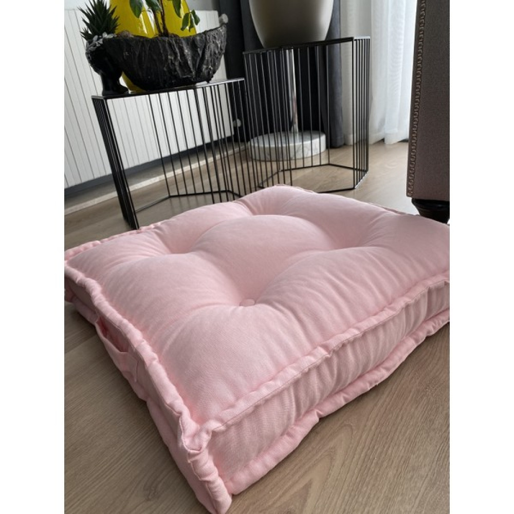 Pamuk Atölyesi Toz Pembe Bisküvi Yer Minderi & Palet Minder - 60 x 60 cm Salon & Oturma Odası Tekstili Fiyatı