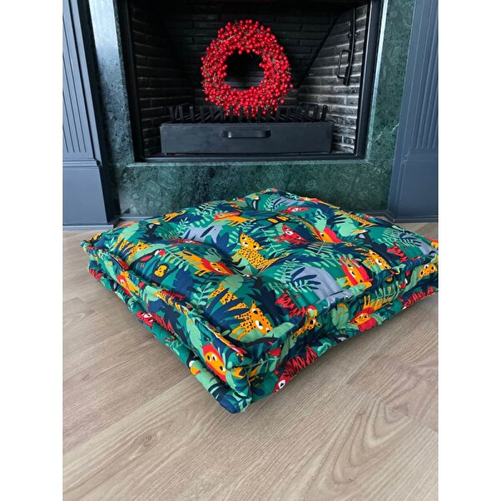Pamuk Atölyesi Yeşil Orman Bisküvi Yer Minderi - Palet Minder - 60 x 60 cm - Renkli Salon & Oturma Odası Tekstili Fiyatı